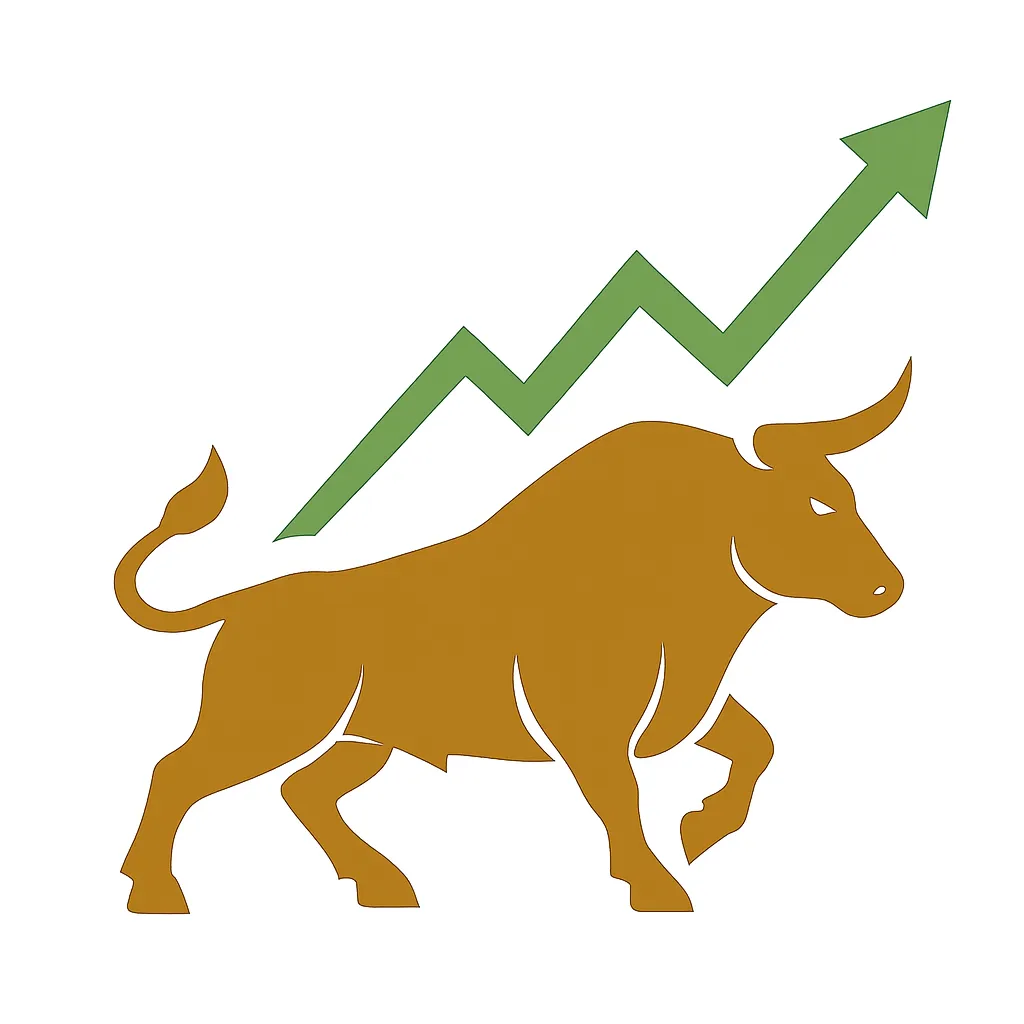 Bull market illustration showing rising prices