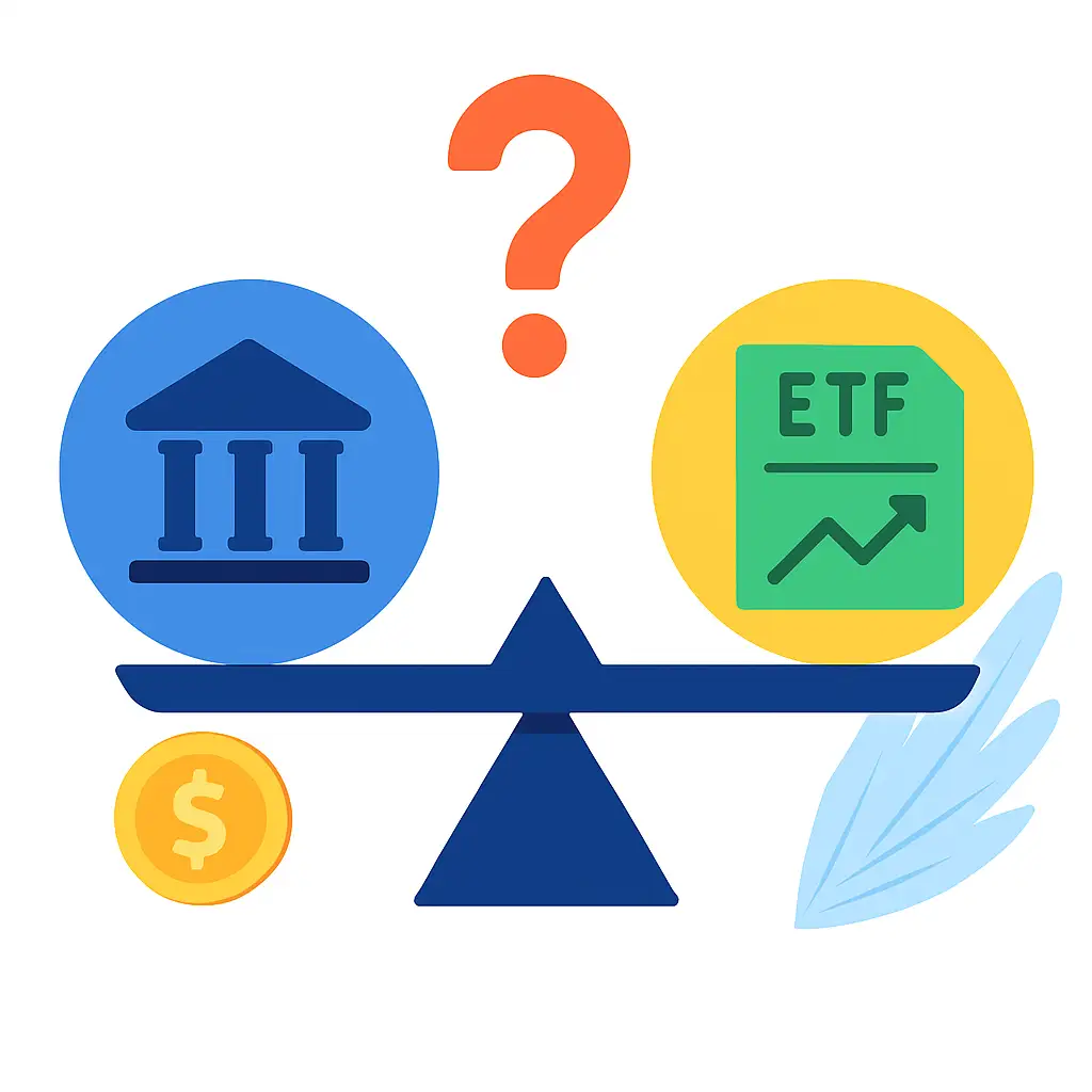 Stocks versus funds illustration