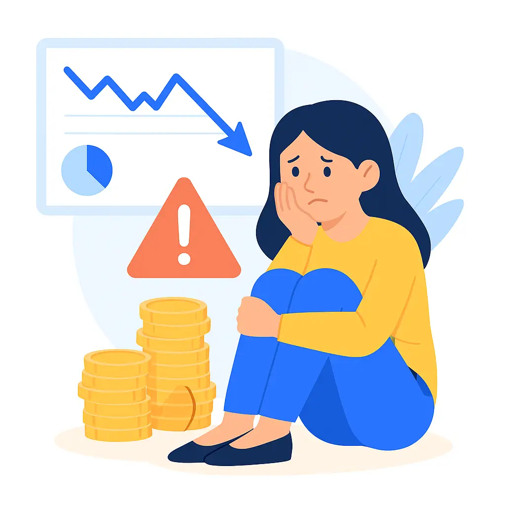 Investor staying calm during a market crash illustration